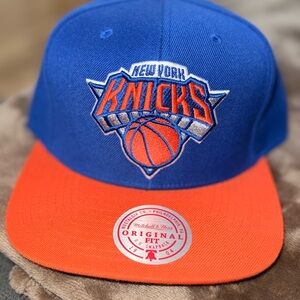 Mitchell & Ness Knicks Blue and Orange Cap